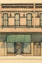 Sketch for historic painted pattern on brickwork